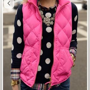 J. Crew Vibrant Pink Down Quilted Vest